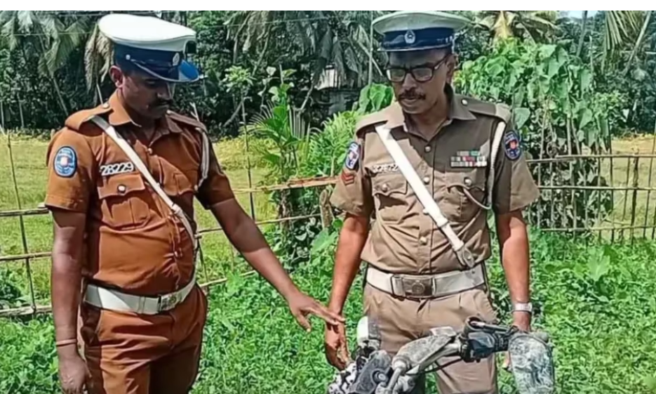 மோட்டார் சைக்கிள் விபத்து- தலைக்கவசம் அணியாமையால் நேர்ந்த கதி!